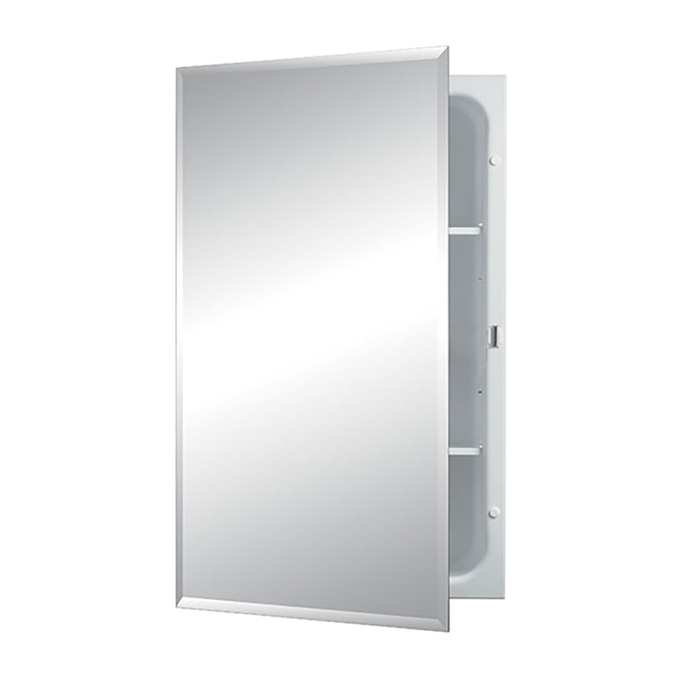 Jensen, Rangaire Jensen 1459 Horizon Recess Mount 16" x 26" Bathroom Medicine Cabinet with Mirrored Door and 2 Shelves