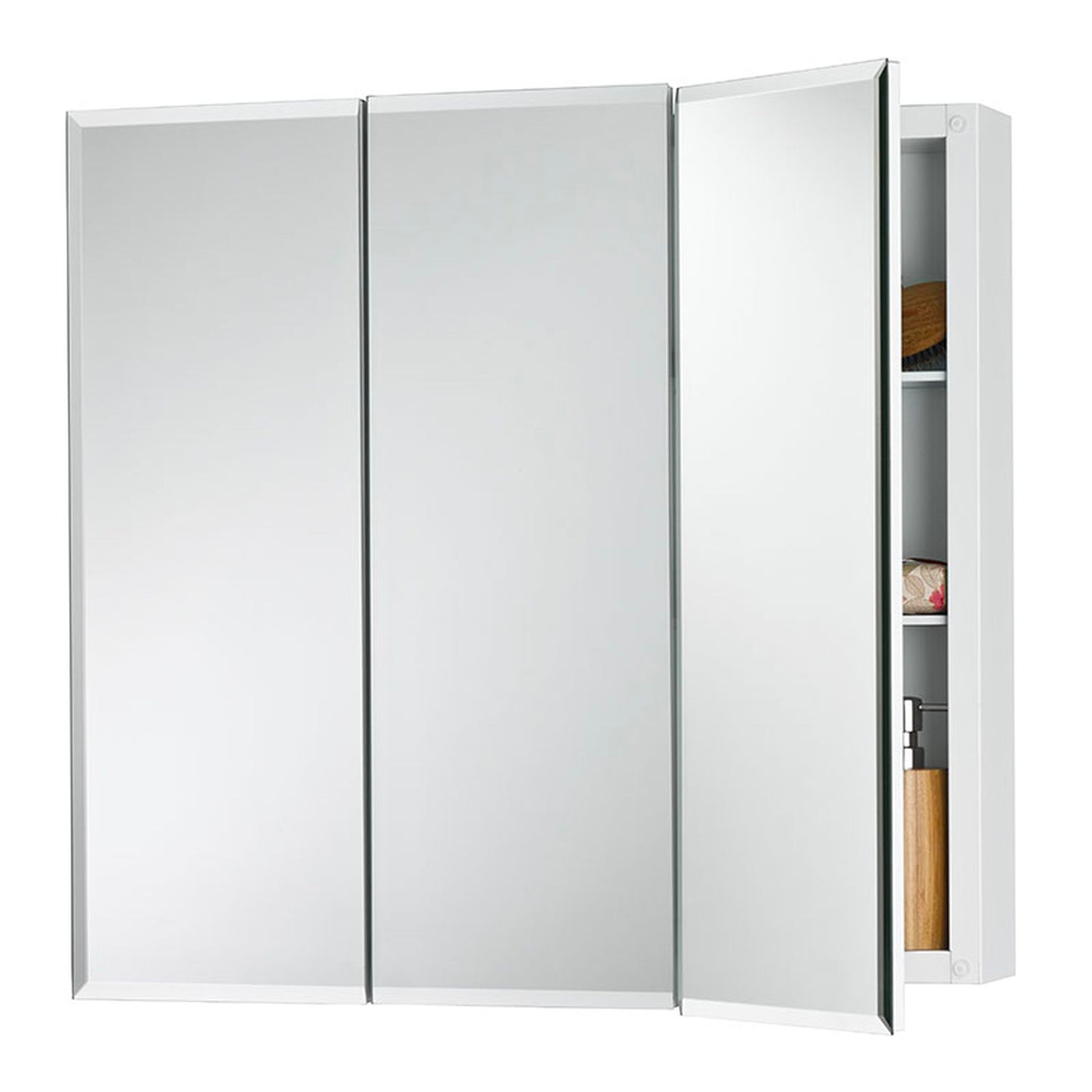 Jensen, Rangaire Jensen 255230 Horizon Surface Mount 3-Door Mirrored Bathroom Medicine Cabinet 30"x28"