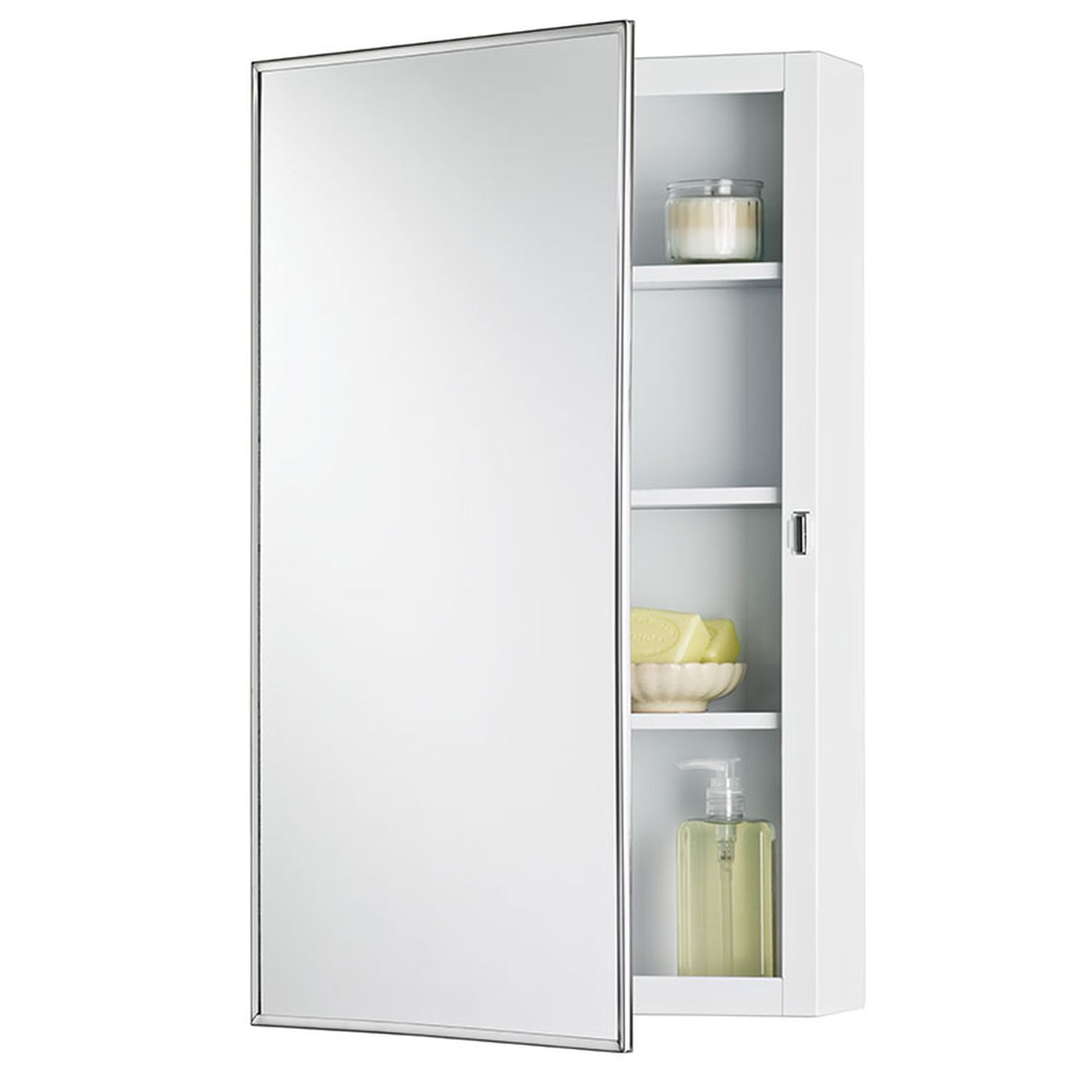 Jensen, Rangaire Jensen 260P26CH Surface Mount 16x26" Bathroom Medicine Cabinet with Mirrored Door and 3 Shelves