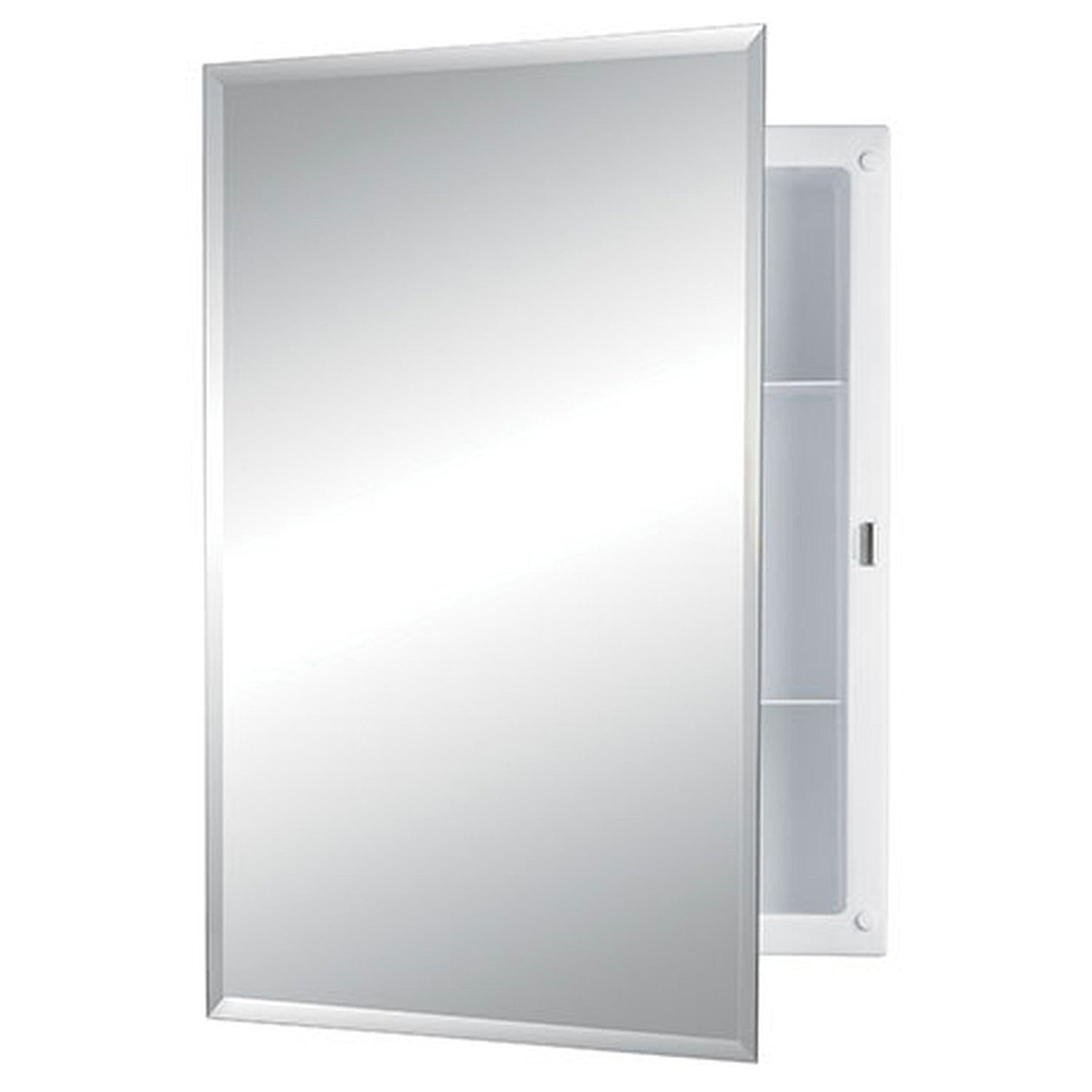 Jensen, Rangaire Jensen 868M22XWHZ Recess Mount Bathroom Medicine Cabinet with Mirrored Door and 2 Shelves 16"x22"