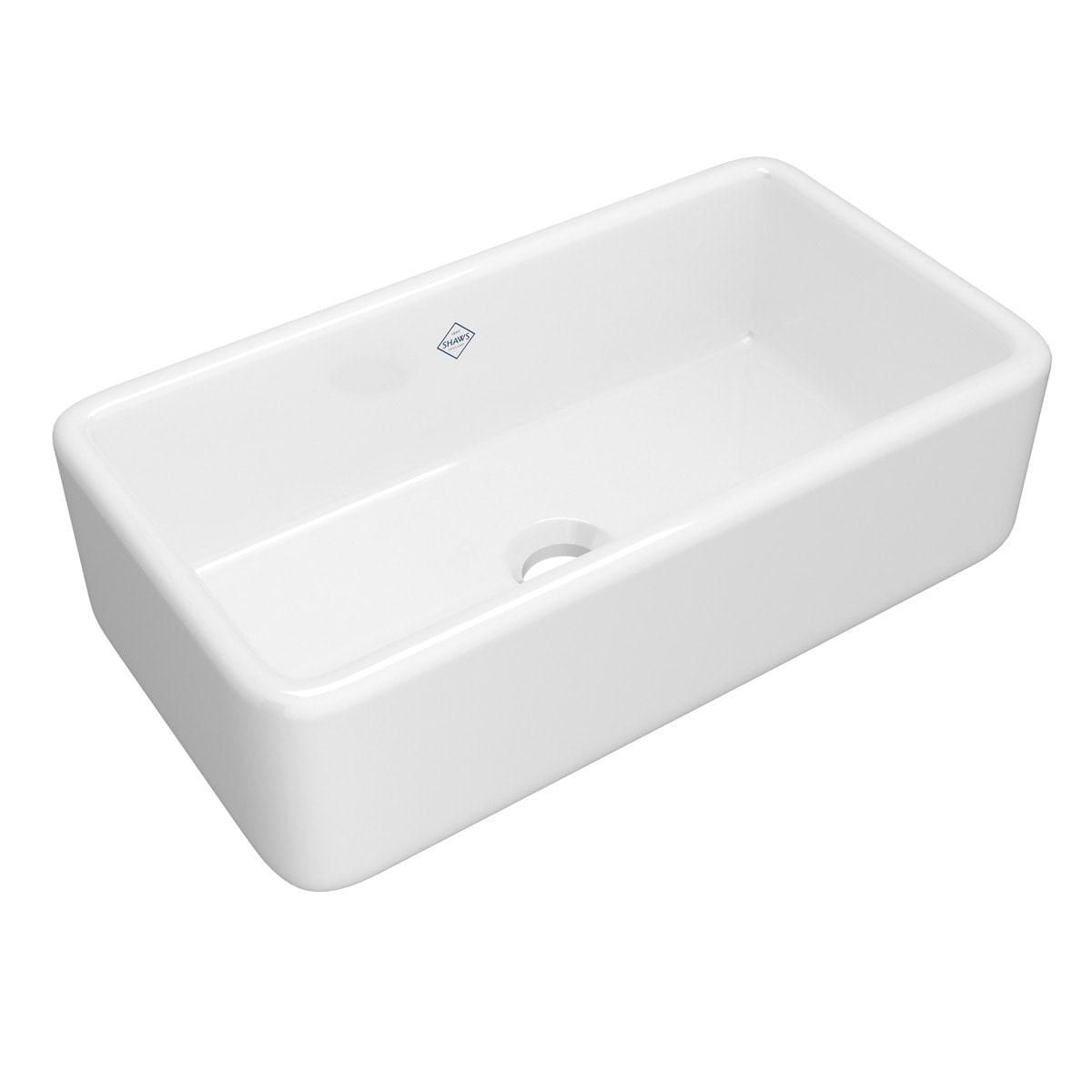 Rohl, Rohl RC3318WH Lancaster Single Bowl Farmhouse Apron Front Fireclay Kitchen Sink - White