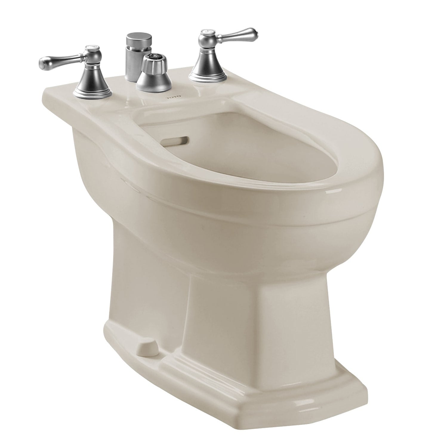 TOTO, TOTO BT784B#12 Clayton Deck Mount Vertical Spray Flushing Rim Bidet, Sedona Beige