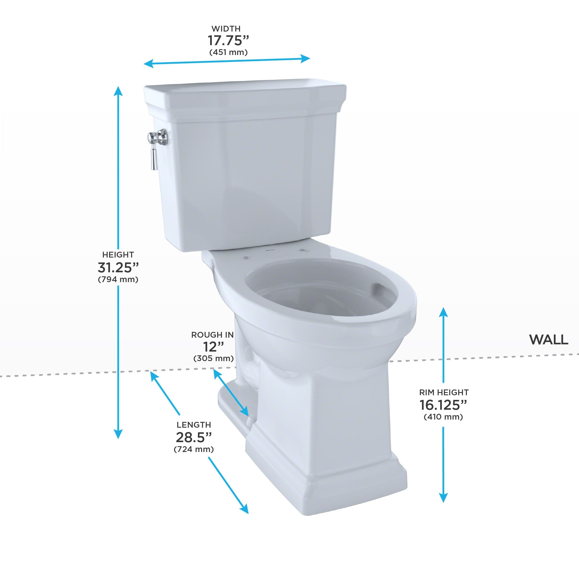 TOTO, TOTO CST404CEF#51 Promenade II Two-Piece 1.28 GPF Toilet, Ebony Black