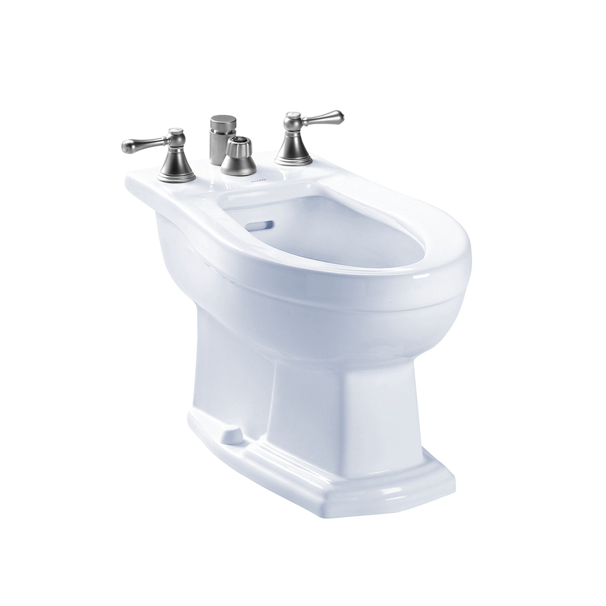 TOTO, TOTO Clayton Deck Mount Vertical Spray Flushing Rim Bidet, Cotton White, SKU: BT784B#01