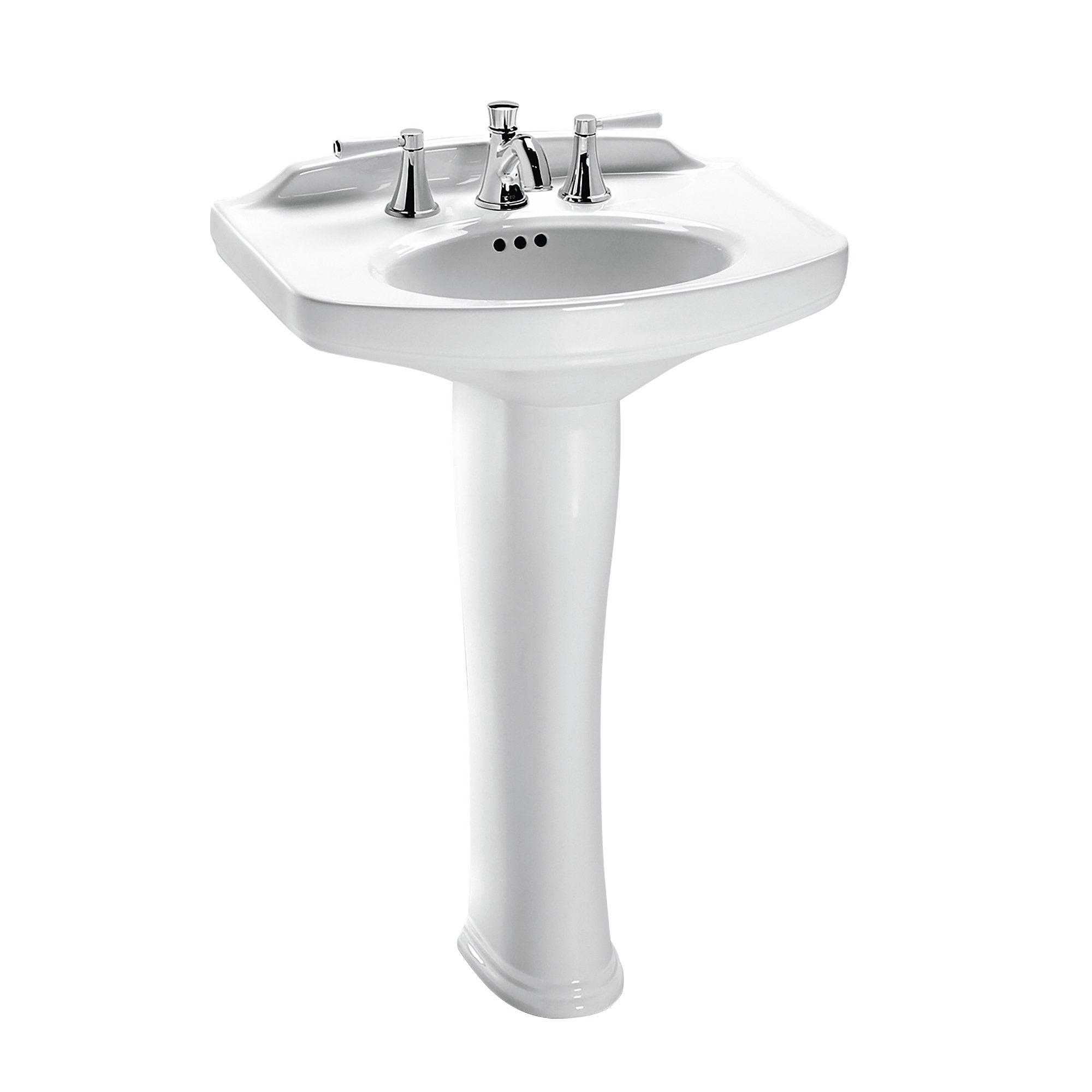 TOTO, TOTO Dartmouth Pedestal Bathroom Sink Front for 4" Center Faucets, Cotton White, SKU: LPT642.4#01