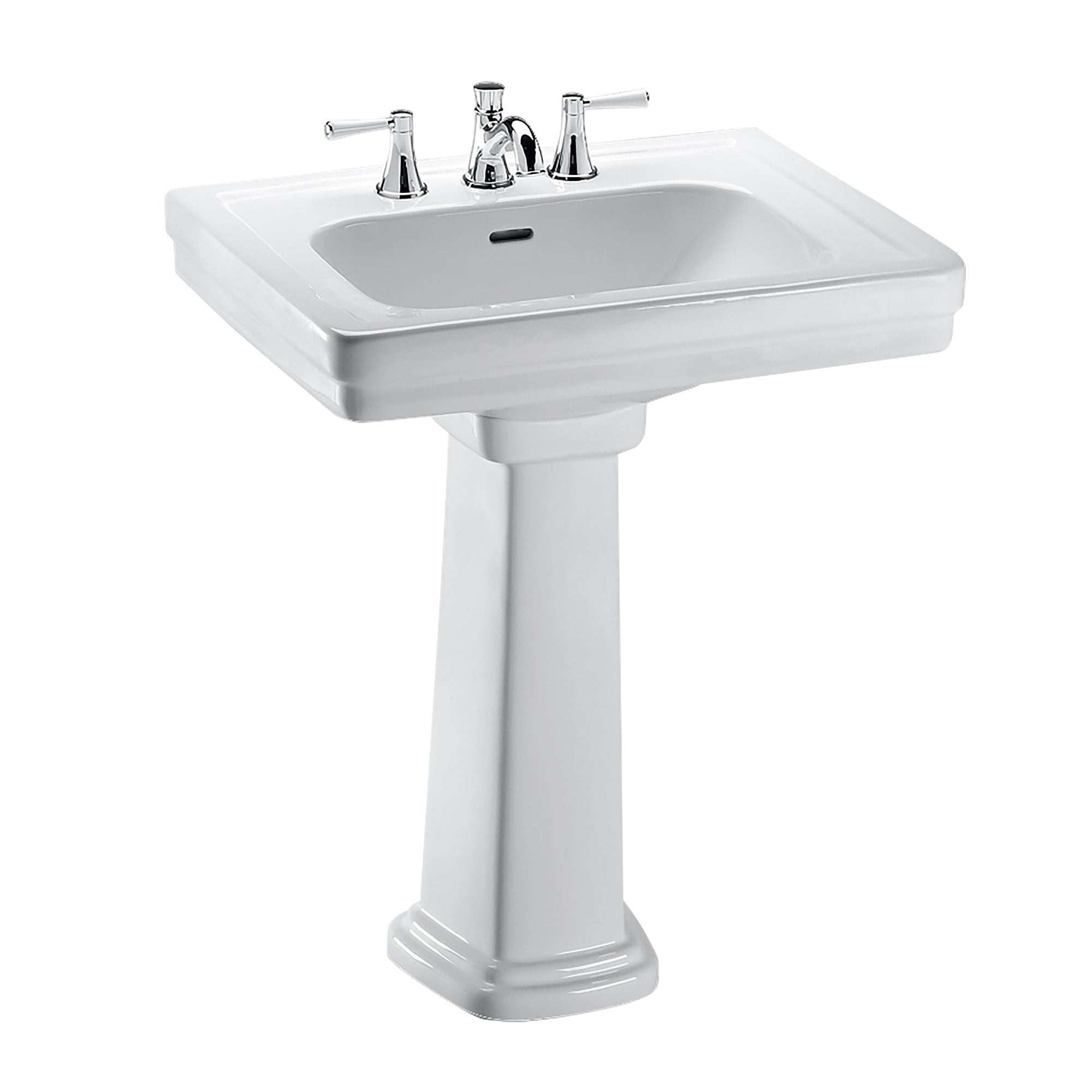 TOTO, TOTO LPT532.8N#01 Promenade 24" x 19-1/4" Rectangular Pedestal Bathroom Sink for 8" Center Faucets, Cotton White