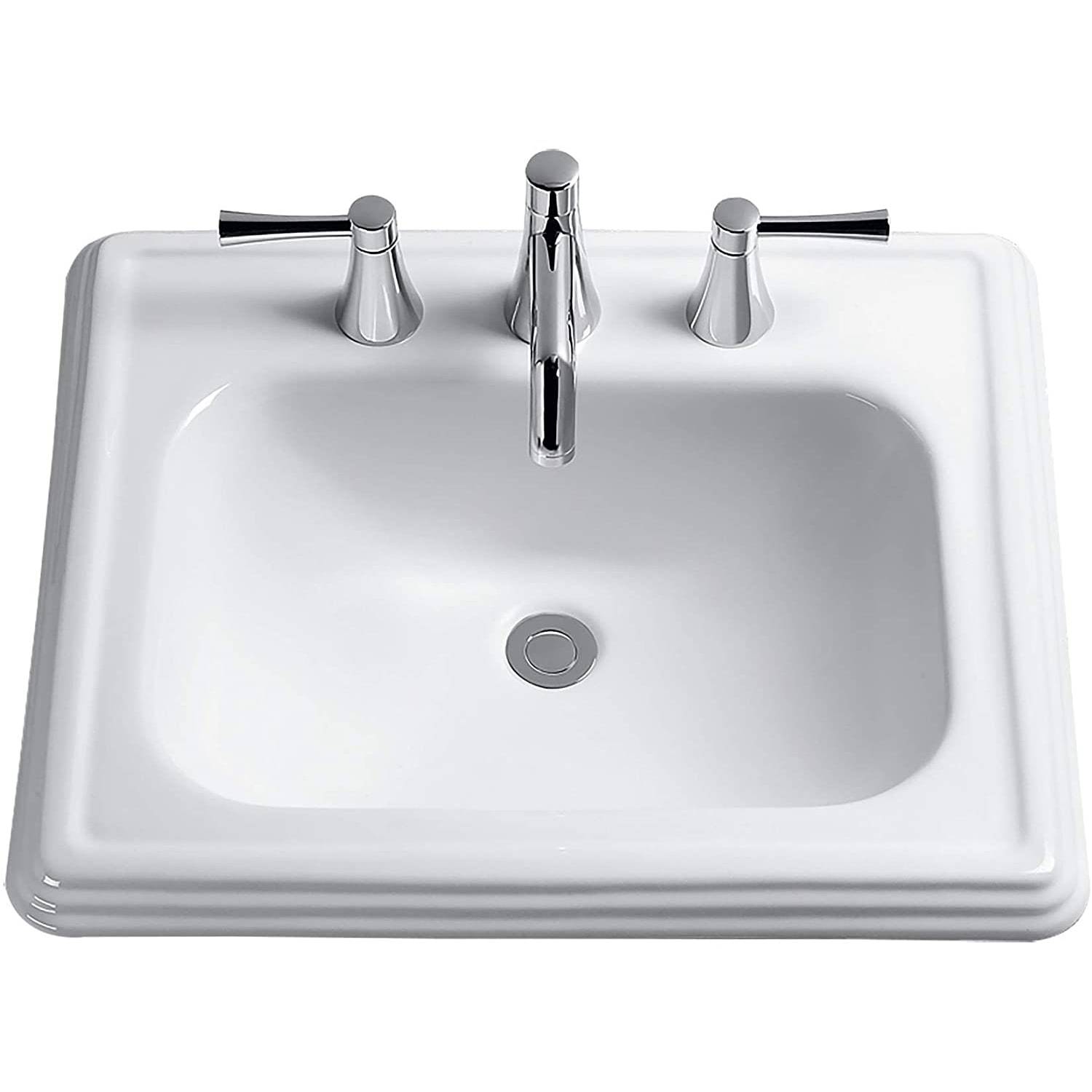 TOTO, TOTO LT531#01 Promenade 1-Hole Self Rimming Sink, Cotton White