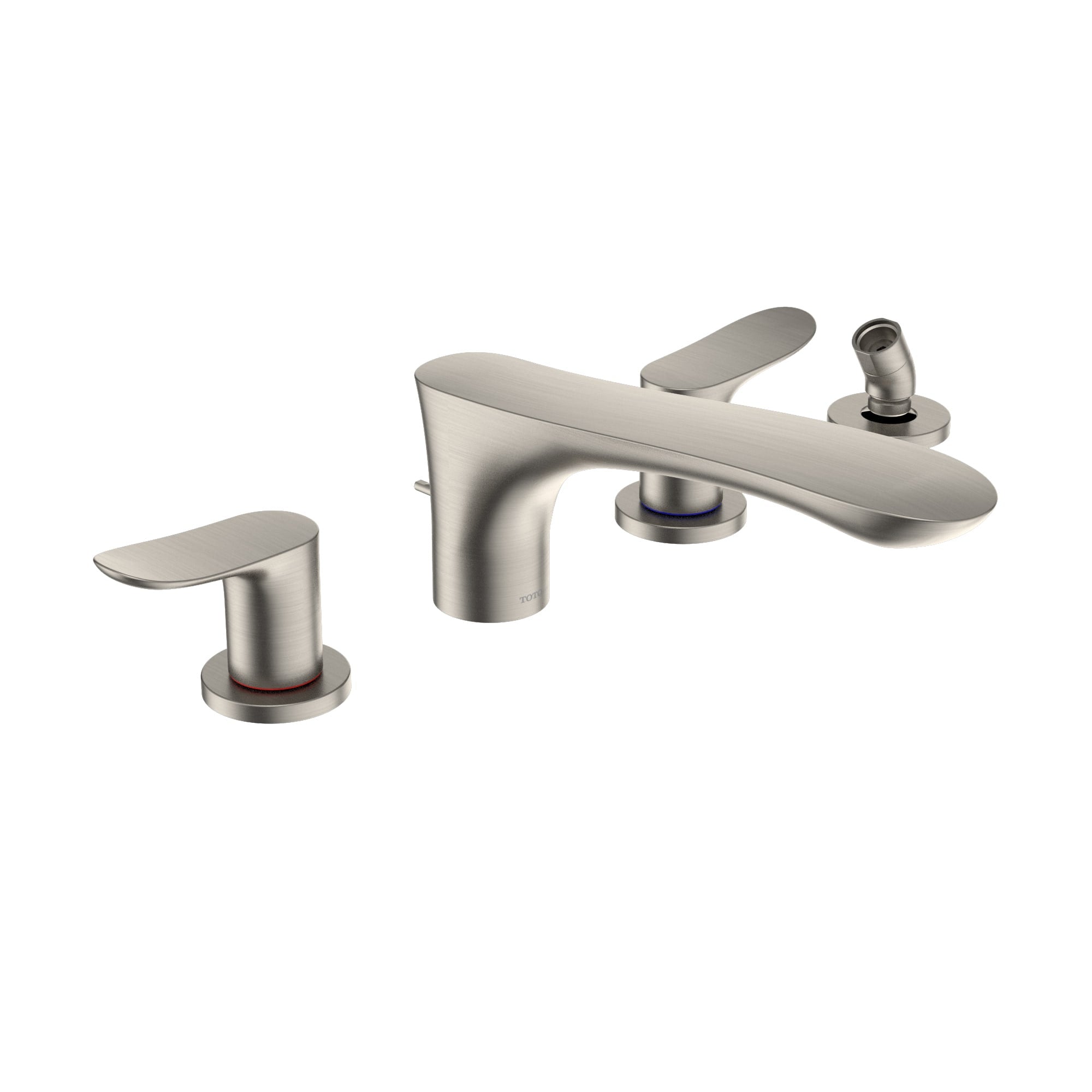 TOTO, TOTO TBG01202U#BN GO Two-Handle Deck-Mount Roman Tub Filler Trim with Handshower, Brushed Nickel