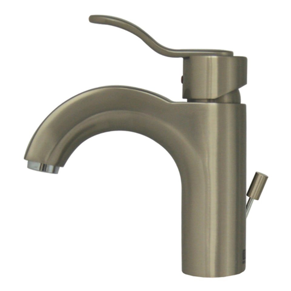 Whitehaus, Whitehaus 3-04040-BN Wavehaus Single Hole/Single Lever Bathroom Faucet with Pop-up Waste