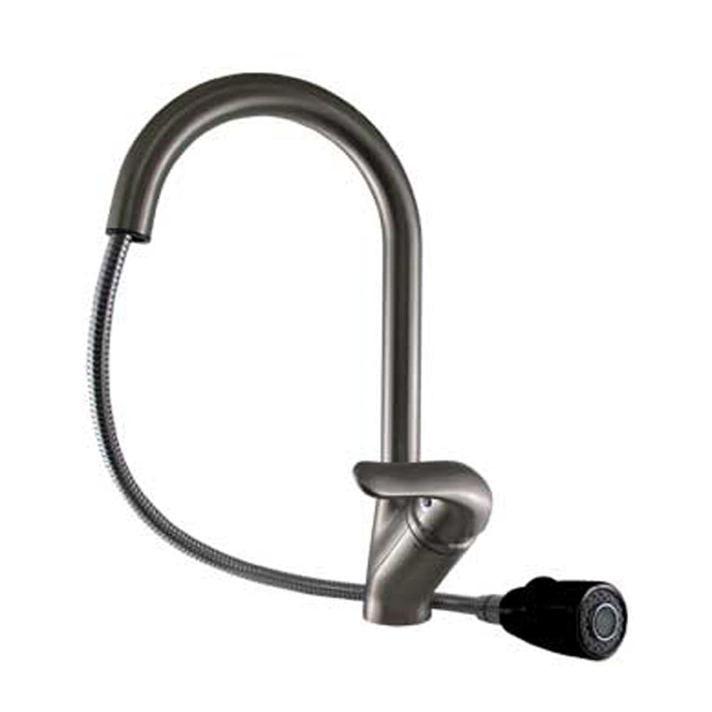 Whitehaus, Whitehaus 3-2169-S-B Rainforest Single Hole/Single Lever Handle Faucet with Black Spray Head