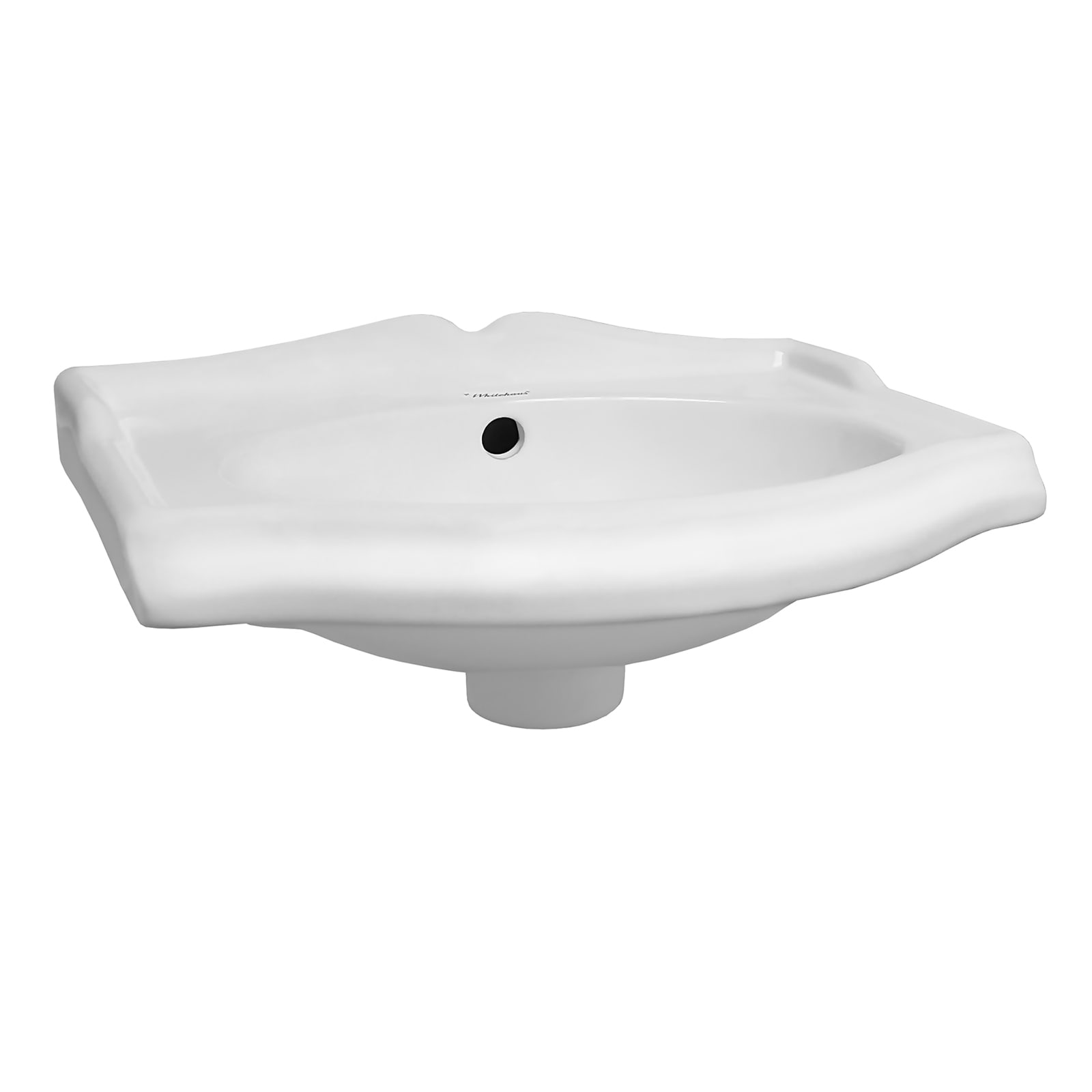 Whitehaus, Whitehaus AR035-C Isabella Collection Small Rectangular Wall Mount Sink with Oval Bowl