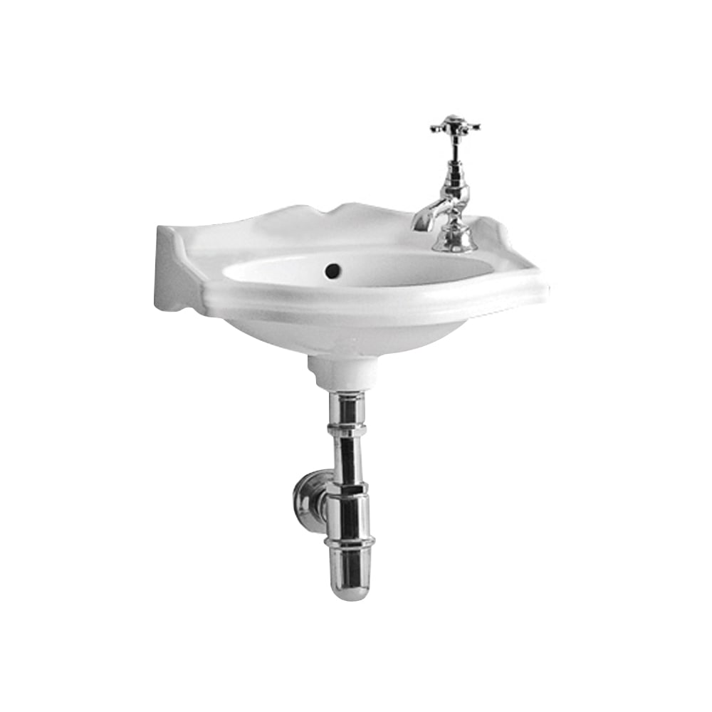 Whitehaus, Whitehaus AR035R-C Isabella Collection Small Rectangular Wall Mount Sink with Oval Bowl