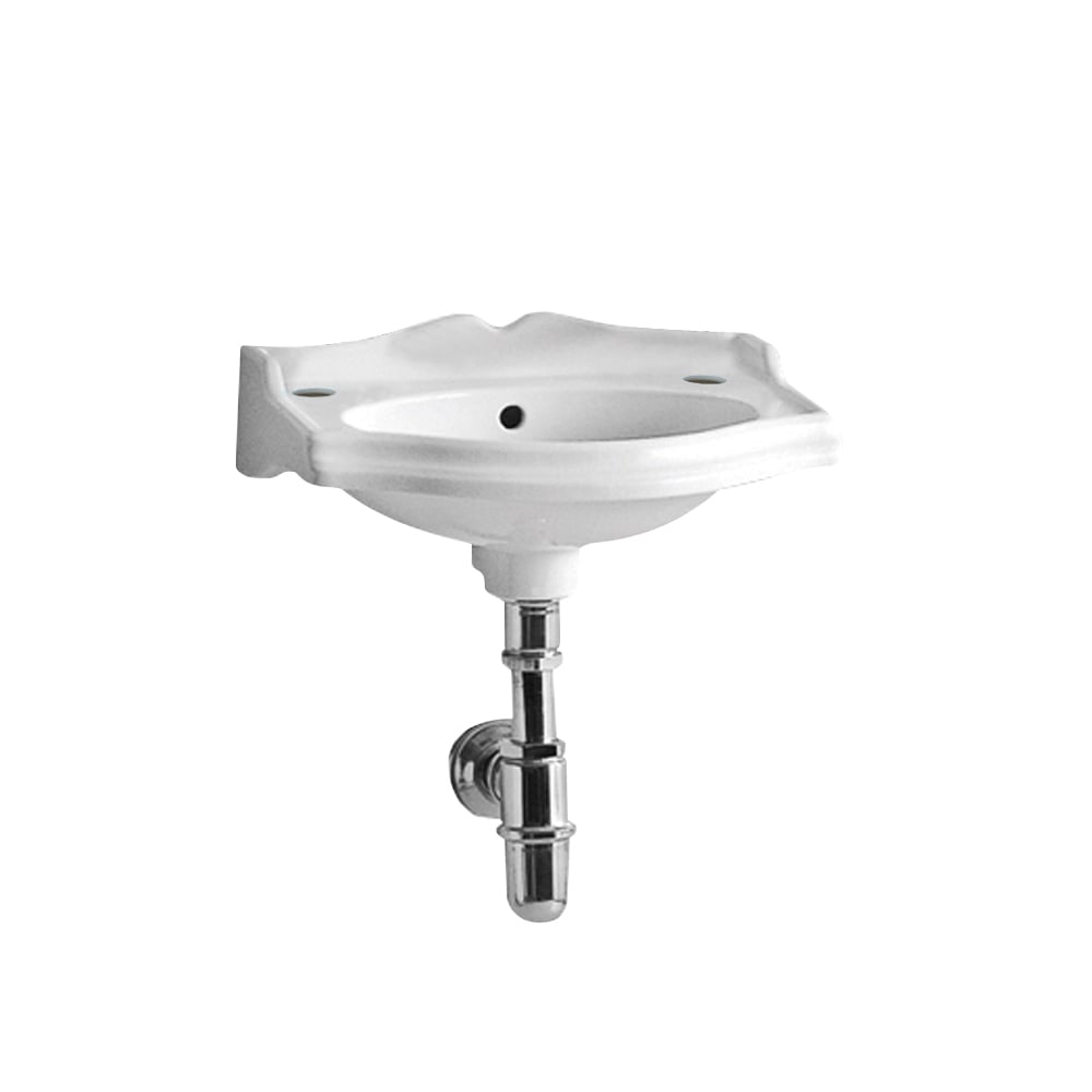 Whitehaus, Whitehaus AR035T-C Isabella Collection Small Rectangular Wall Mount Sink with Oval Bowl