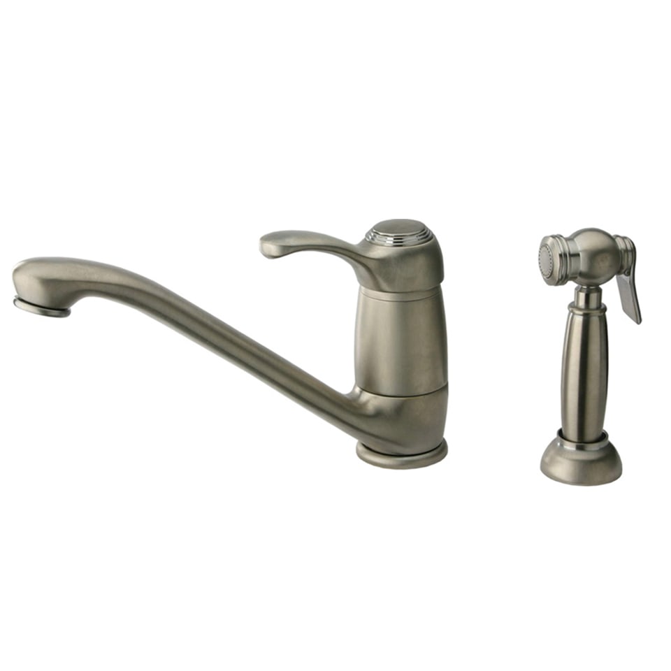 Whitehaus, Whitehaus WH23574-BN Metrohaus Single Lever Faucet with Matching Side Spray