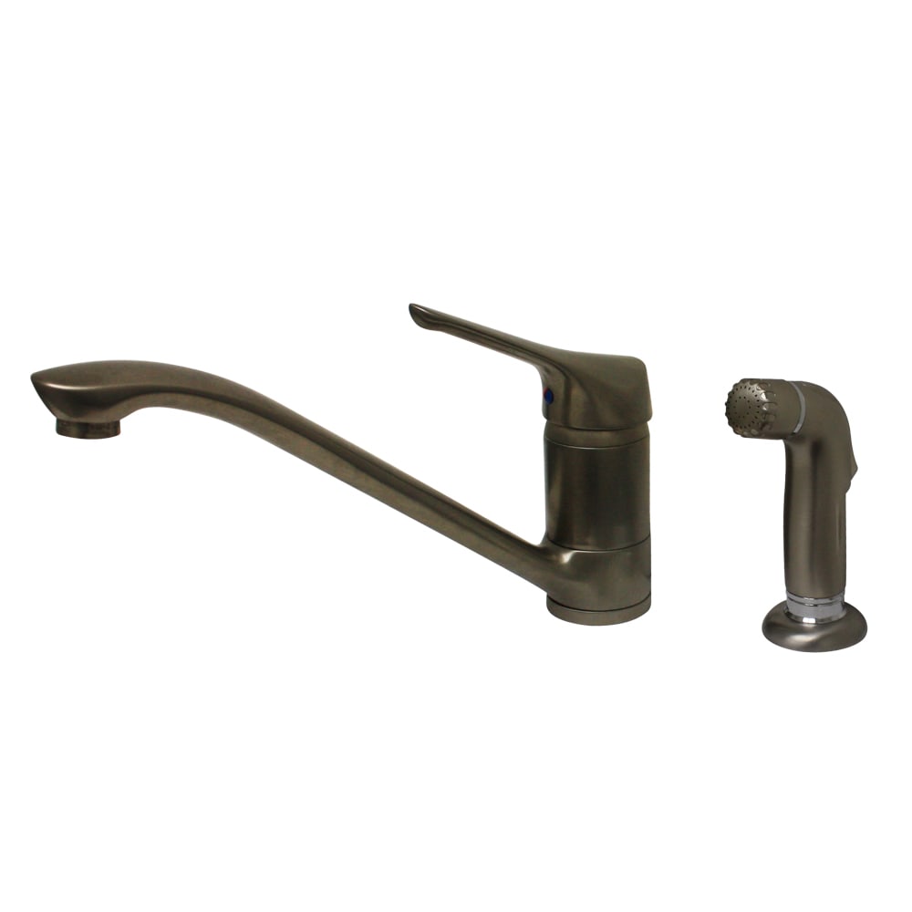 Whitehaus, Whitehaus WH76574-BN Metrohaus Single Lever Faucet with Matching Side Spray