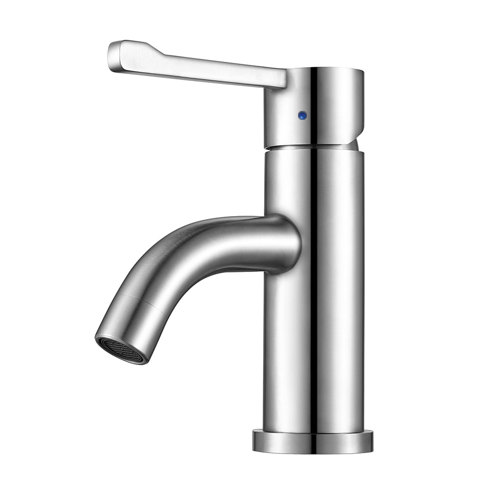 Whitehaus, Whitehaus WHS0221-SB-PSS Waterhaus Single Hole, Extended Single Lever Bathroom Faucet