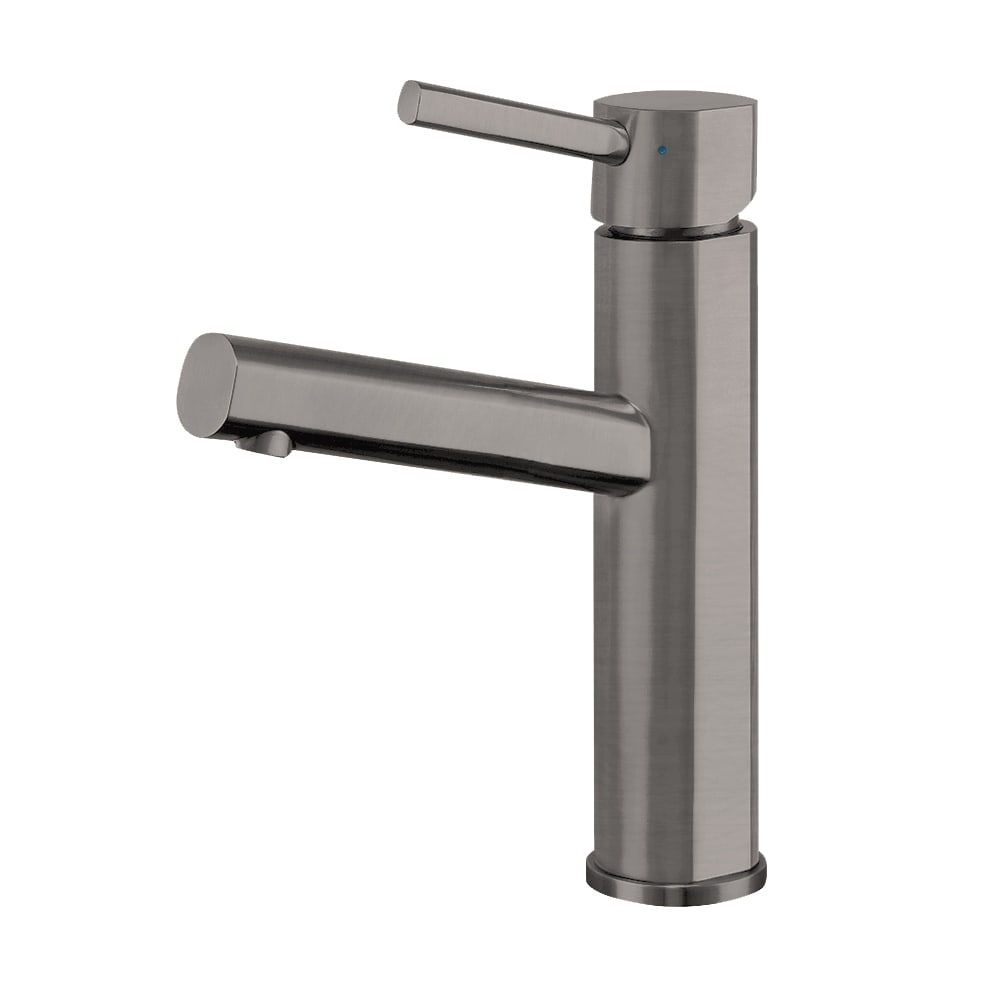 Whitehaus, Whitehaus WHS1206-SB-GM Waterhaus Lead-Free Stainless Steel Single Lever Elevated Bathroom Faucet