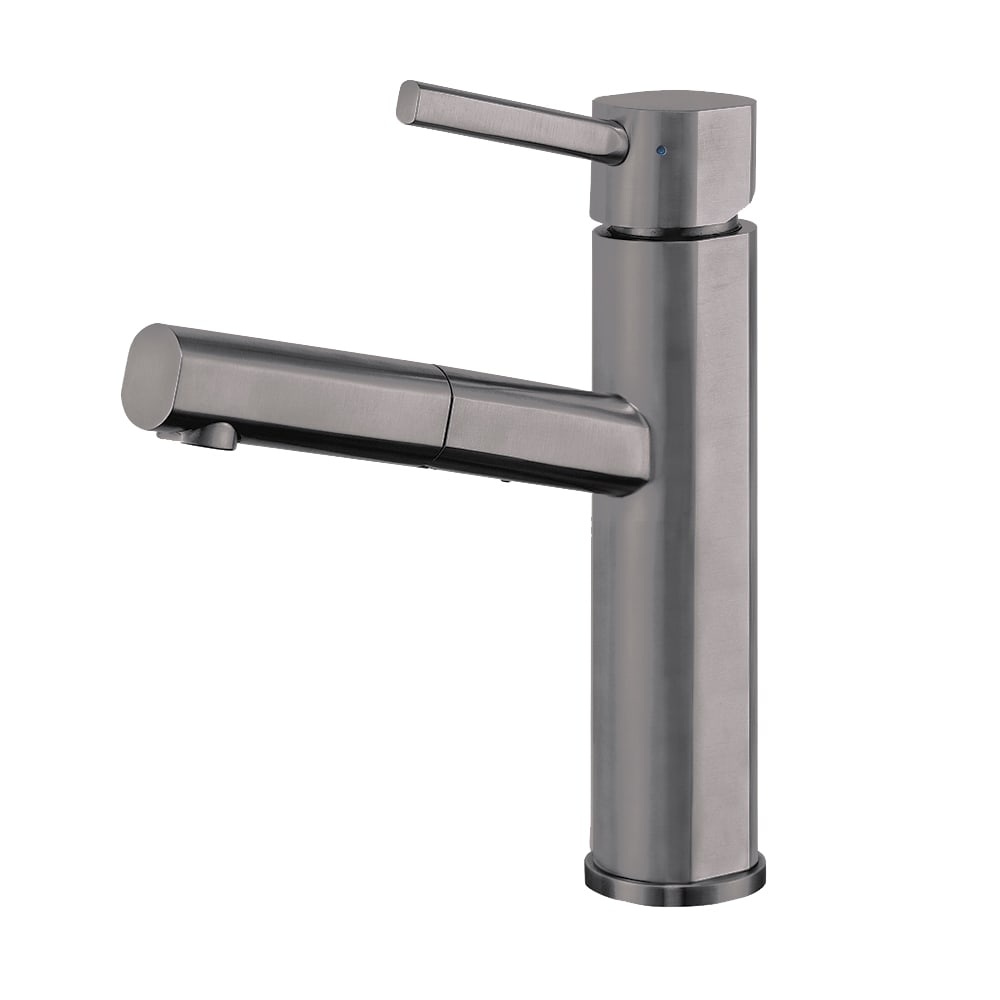 Whitehaus, Whitehaus WHS1394-PSK-GM Waterhaus Single Hole, Single Lever Kitchen Faucet with Pull-Out Spray Head