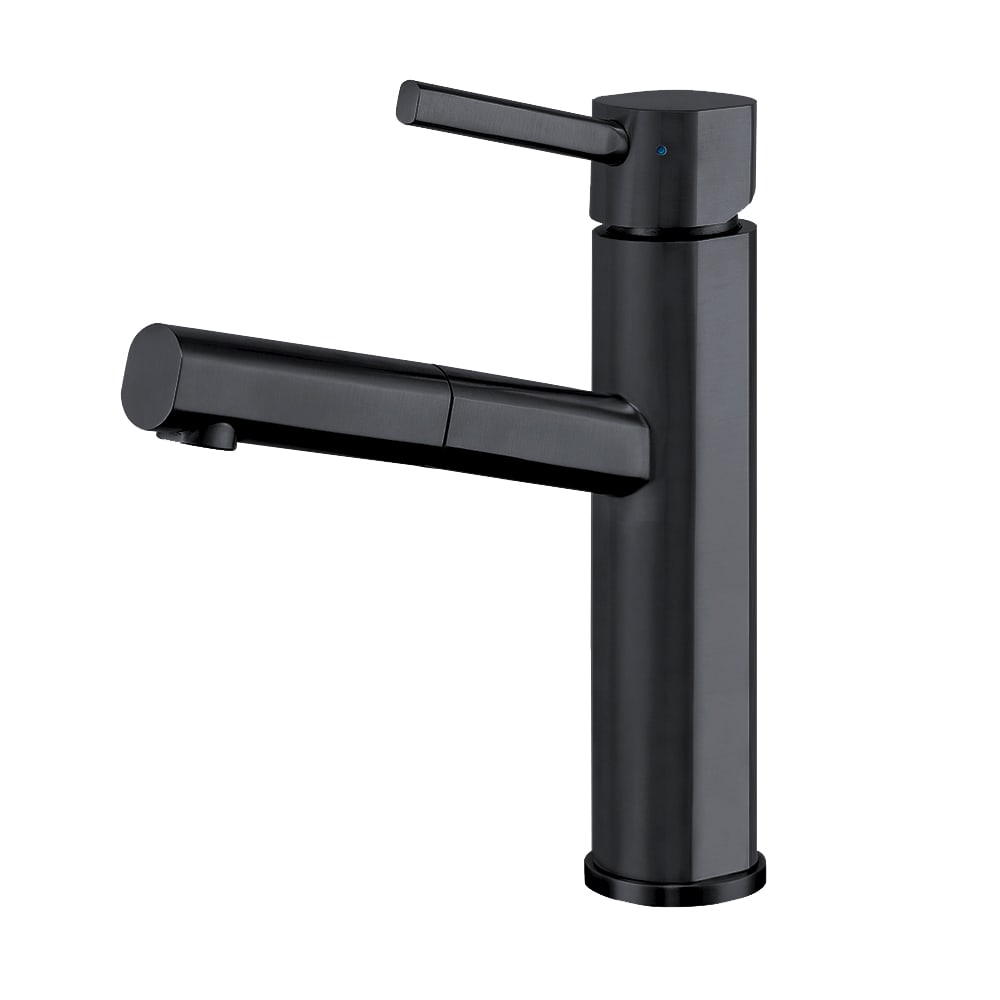 Whitehaus, Whitehaus WHS1394-PSK-MBLK Waterhaus Single Hole, Single Lever Kitchen Faucet with Pull-Out Spray Head