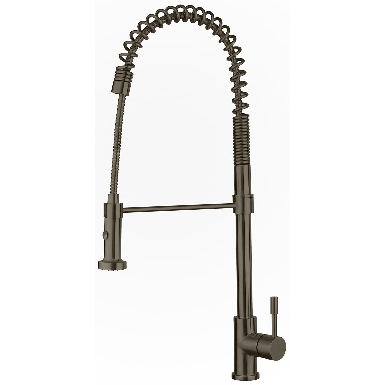 Whitehaus, Whitehaus WHS1634-SK-BSS Waterhaus Commercial Single-Hole Faucet with Flexible Pull Down Spray Head