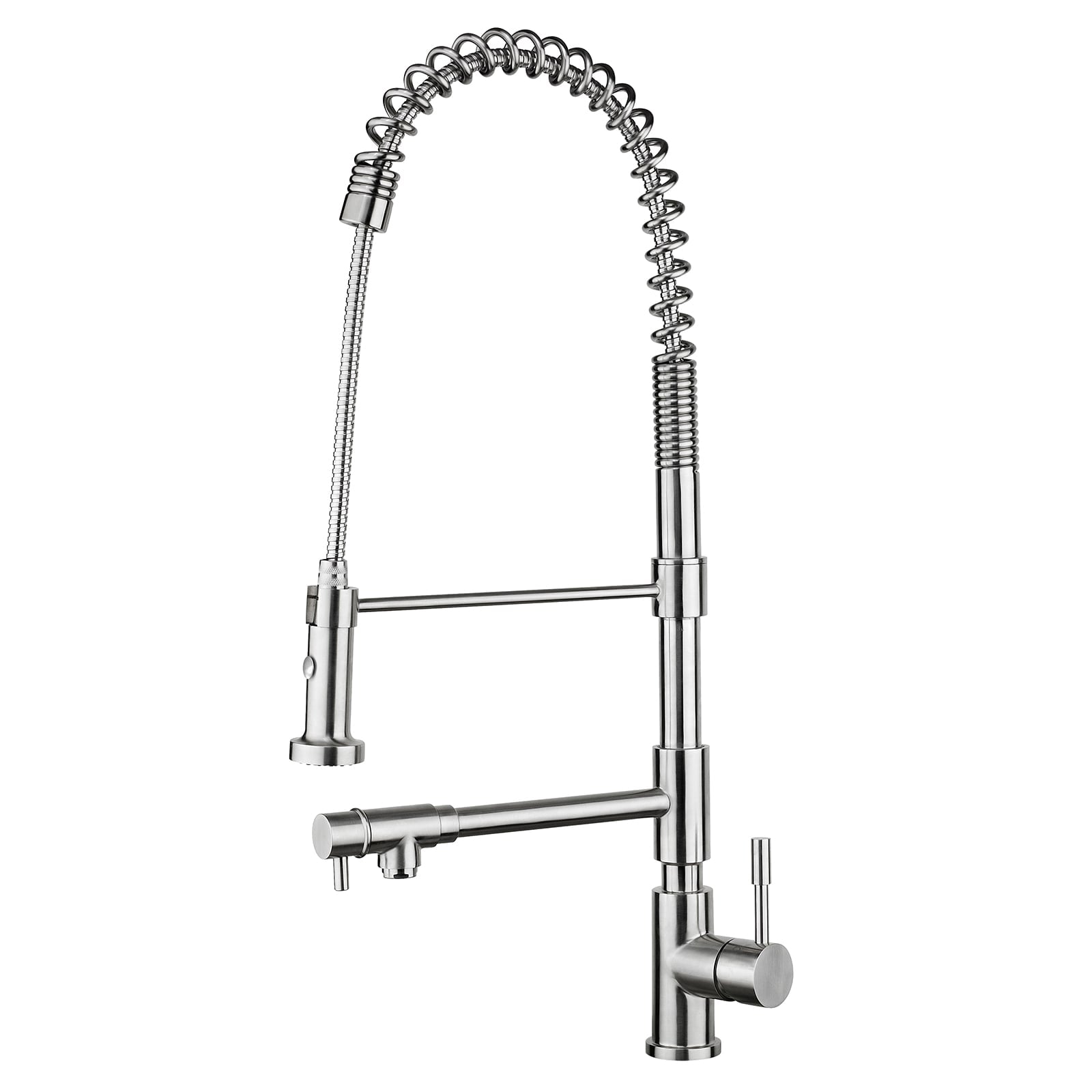 Whitehaus, Whitehaus WHS1644-SK-PSS Waterhaus Commercial Single-Hole Faucet with Flexible Pull Down Spray Head