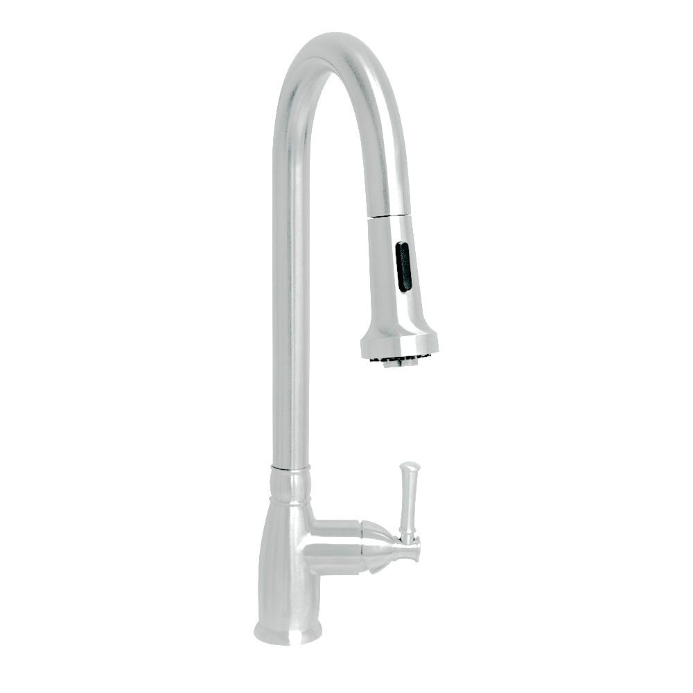 Whitehaus, Whitehaus WHS6800-PDK-PSS Waterhaus Single-Hole Faucet with Gooseneck Swivel Spout